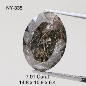 7.01 Carat Salt And Pepper Oval Shape Diamond